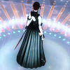 shanaqui: A female character in a long dress with a rapier at her side faces away from the camera. ((Eirian) I stand against you)