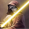mergatrude: Asajj Ventress, wearing a cloak and weilding a yellow lightsabre (Star Wars: Asajj_yellow lightsabre)