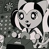 biddyfox: Tamala, a black and white, stylized, simplified cat from the movie Tamala 2010: A Punk Cat In Space. (tamala)