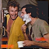 luredin: Hawkeye shaving and Trapper in a yellow bath robe, both laughing. (M*A*S*H: Piercentyre Laughing)