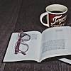 bluedreaming: open book with glasses and coffee cup (bethctg - glasses)