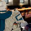 mikogalatea: Dedue and Ashe from Fire Emblem 16, post-timeskip. Ashe is eating food Dedue made for him while crying over memories of his lost loved ones. ([FE16] Ashe/Dedue)