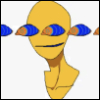 the6thratio: A cartoon of a yellow head and shoulders, with a line of eyes protruding past the head's border. (eyes)