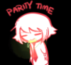 worldinagrain: Sketch of Rin with a glowstick, captioned "PARITY TIME!" (PARITY TIME!)