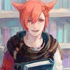 shanaqui: G'raha from FFXIV. Red-haired man with cat ears, delighted about a book. ((G'raha) Book!)