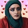 blueshiftofdeath: ayesha from lady parts staring lovestruck with hearts around her (lovestruck)