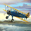 scioscribe: blue biplane flying (biplane 1)