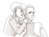 weaverofwords: drawing of Odo and Quark, both wearing a Bajoran earring, Quark leaning on Odo to admire his ear (Default)