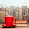 sholio: a red cup by a stack of books (Books & coffee 2)