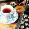 sholio: cup of tea by typewriter keyboard (Tea 2)