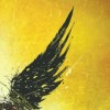 eldabe: single black wing against a yellow background (cursed child)