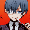 femboy: Ciel Phantomhive, from Kuroshitsuji (manga), looks at the viewer smugly with fork in mouth. (ciel: smug)