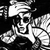 serpentinemalign: two hands belonging to people offscreen cup the head and face of my self insert, mat finish. (Default)