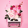 hopeonfire: (stock ϟ pink typewriter and flowers)