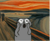 lacey: A character of the Two Lumps comic shows surprise, in a setting reminiscent of the painting "The Screamer." (OMG)