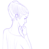 queen_butterfly: a lady with black hair in an updo, dark dress, dark makeup, looking lost in thought (concerned)
