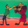 aelfgyfu_mead: Cartoon Crichton sticking a finger in Cartoon D'Argo's gun (Farscape Looney Tunes)