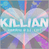 setsuntamew: the name "Killian" with a gray pink and blue pinwheel animation behind it (custom → 03)