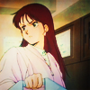 turlough: serious-looking dark-haired woman holding a laptop, Yagyu Nasuti from 'Yoroiden Samurai Troopers' ((yst) the brains of the show)