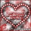 setsuntamew: the quote "I want to share my blank ticket with you" with a black and red background and an animated heart (custom → 12)