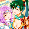 sarajayechan: Lyn and Florina in their ninja garb from FE Heroes, celebrating the game's 4th anniversary ([FE7] Lyn/Florina)