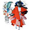 ninetydegrees: Art: woman and falcon (falcon)