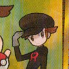 hojarasca: Excerpt from a Copycat Pokémon card, where she is dressed as a Team Rocket member. (badgirl)