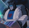 jazz_week: A face and torso shot of Autobot Jazz from the 1986 animated Transformers movie. (86 movie jazz)