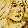 hokuton_punch: Sepia sketch of Tsunade from Naruto. (naruto tsunade c-art)