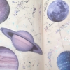 stayinyourelaine: journal with glitter and celestial imagery like saturn, the moon, and other such planets. (Default)