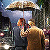 mxcatmoon: A and C under umbrella (Good Omens - rain)