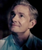 john_watsons_ocean_eyes: photo of john watson from bbc sherlock, with his head turned up. he is smiling. (john watson)