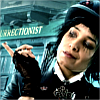 rhoda_rants: Promo photo of Shelley Conn as Beelzebub in "Good Omens." Messy Victorian gentleman's garb, bowler hat covered in oversized flies, lacy black fingerless gloves. Green background including storefront with words "The Resurrectionist." (good omens)