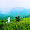 yarnofariadne: wei wuxian and lan wangji standing opposite each other in a field (tv: atlas in my hands)