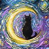elistaire: Black Cat inside a crescent moon (Black Cat Moon)