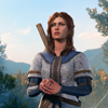 anghraine: a female half-elf bg3 cleric clasps her curled hand in the other hand (larissa (folded hands))
