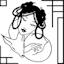 fox_of_nine_tales: Black and white drawing of a huli jing (Default)
