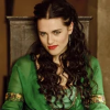 deathsmajesty: Katie McGrath as Morgana from Merlin (Smirk - Sitting)