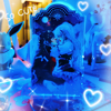 ai: an acrylic standee of clive holding up jill lovingly in his arms (warfield)