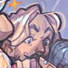 likemybooks: Taryon peeking over a surface. His mouth is hidden. (peek)