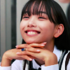 linky: Rinne looking up, resting her head on her hands and beaming. (Gotchard: Rinne - Smile)