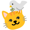 meowchirp: An emoji of a cat with a dove of peace on its head. Both animals look content. (mainIcon)