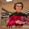 lilly_c: Kathryn standing at the replicator holding a cup of tea looking disappointed in Let Sleeping Borg Lie tea black blended text (Kathryn - tea black)