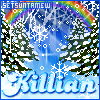 setsuntamew: the name "Killian" over a pixel animated winter scene (custom → 20)