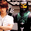 linky: Yuuto and Deneb standing next to each other, Yuuto with his arms crossed. (Den-O: Yuuto & Deneb - Stance)
