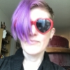 moon_custafer: Me with purple hair and heart-shaped sunglasses (Heart sunglasses)