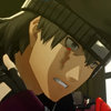 mortal_son: Shinjiro, after wiping blood that's been pouring from his eye, teeth grit - he's ready to fight. (endure)