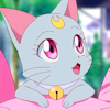 sarajayechan: Diana smiling cheerfully from her perch atop ChibiUsa's head ([Sailor Moon] Diana)