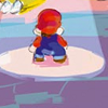 mamamias: Tiny Mario standing in a spotlight, viewed from behind. (spotlight)