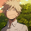 gourdier: Anime character smiling at something. (Kacchan smiling)